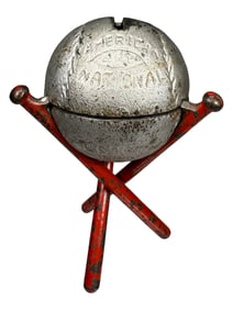 Baseball on Three Crossed Bats - Cast Iron Bank