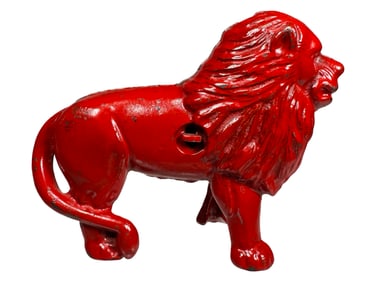 Red Lion with Tail on Right - Cast Iron Bank
