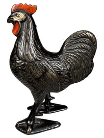 Deluxe Painted Rooster - Cast Iron Bank