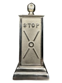 Large Stop Sign Bank - Rare Nickel Plated Example