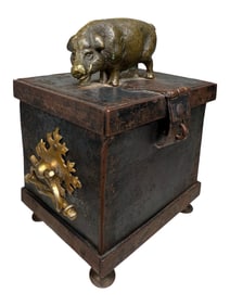 Tusked Boar on a Treasure Chest Bank