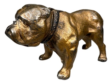 Standing Bulldog with Simulated Fur - Rare Cast Iron Bank