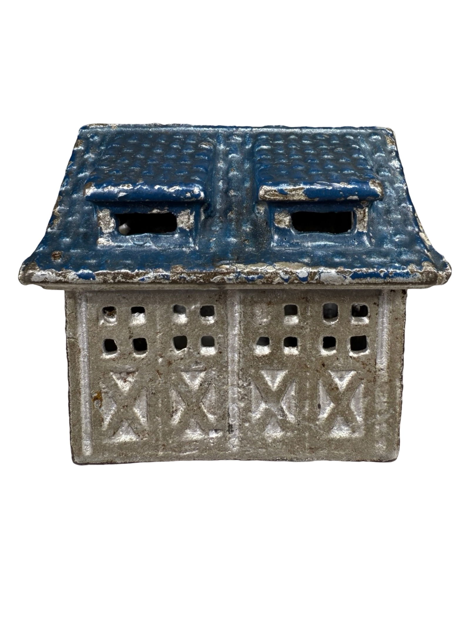 Two Car Garage - Blue Roof - Cast Iron Bank (1 of 6)