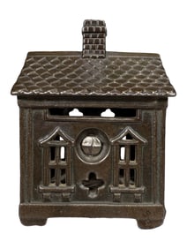 Japanned One Story House - Cast Iron Bank