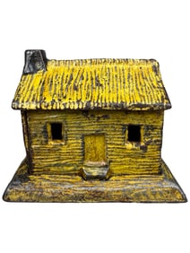 Log Cabin - Chimney on Left - Very Scarce Yellow Painted Finish