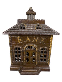 Bank with Eccentric Lettering - 5 7/8"