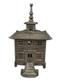Brass Caisse Bank with Cupola and Scarce Curved Roof