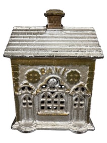 Silver & Gold Double Door - Cast Iron Bank