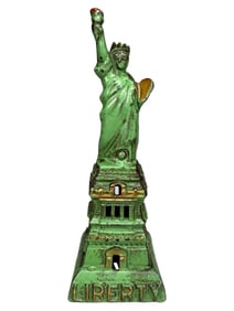 Medium Statue of Liberty Bank - Scarce Green & Gold Specimen
