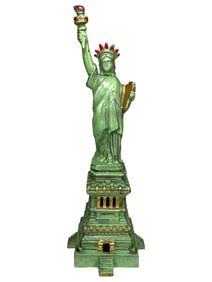 Large Statue of Liberty Bank - Rare & Important Green Example