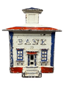 Small Painted Cupola Bank - Finished in Patriotic Colors
