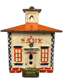 Medium Painted Cupola Bank - Finished in Patriotic Colors