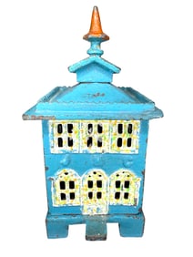 Painted Two Story House Bank