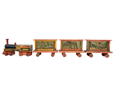 Circus Train with Menagerie Cars - Paper Litho Toy