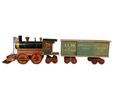 U. S. & Canada Freight Line with "Hero" Engine - Paper Litho Toy