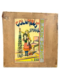Columbus Spiral Block Tower with Scarce Original Cardboard Box