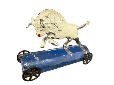 White Buffalo Platform Toy - Presented on Rare Blue Base