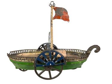 Hand-Painted Paddlewheel Boat