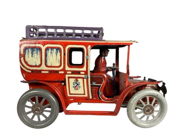 Lithographed Tin Limousine Predominantly Red & White Color