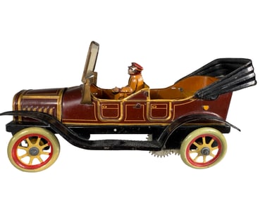 Unusual Two Seat Open Touring Car Predominantly Brown and Gold Color