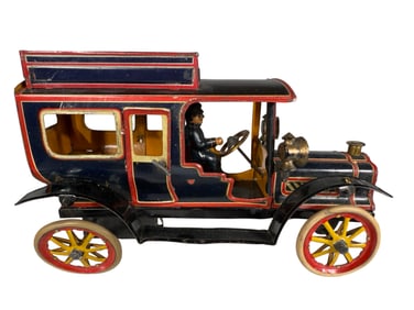 Early Chauffeur Driven Limousine Finished in Blue, Red and Cream