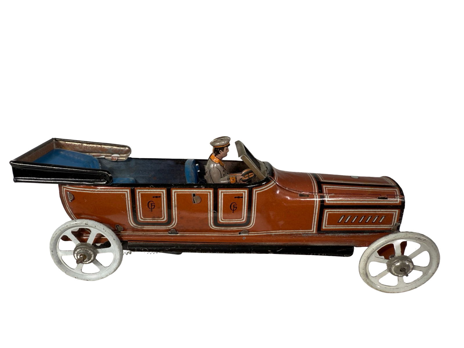Scarce Mechanical Nickel Toy Depicting an Open Touring Car (1 of 9)