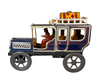 Tiny Fancy Windup Limousine with Chauffeur and Luggage Rack