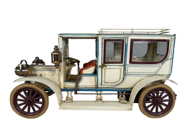 Hand Enameled Limousine Finished in Off White & French Blue
