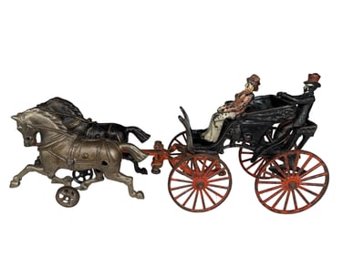 Two Horse Spider Phaeton - Cast Iron Toy