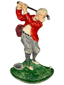 Overhead Swinging Golfer - Cast Iron Door Stop