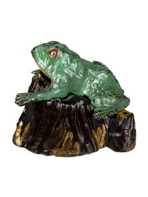Toad on Stump Bank - Rare Chartreuse Color