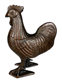 Rare Large Rooster Still Bank with Rare Copper Flashing