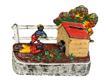 Boys Stealing Watermelons - Cast Iron Mechanical Bank