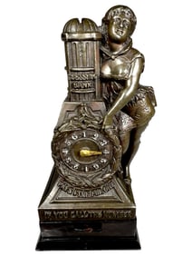 Guessing Bank - Female Figure - "Pays Five for One if You Call the Number"