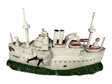 USS Battleship Maine - Cast Iron Still Bank