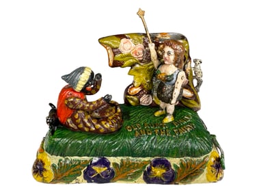 Old Aunt Dinah and the Fairy - Exceedingly Scarce Cast Lead Bank