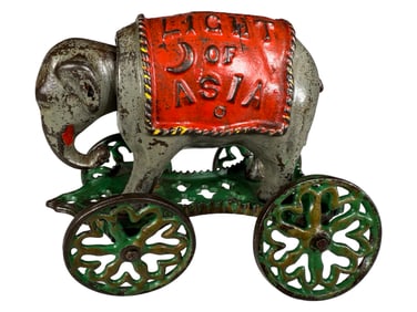 Light of Asia Elephant (Scarce Gray) - Cast Iron Mechanical Bank