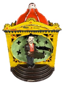 Yellow Liliput - Cast Iron Mechanical Bank