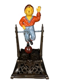 Boy on Trapeze - Cast Iron Mechanical Bank