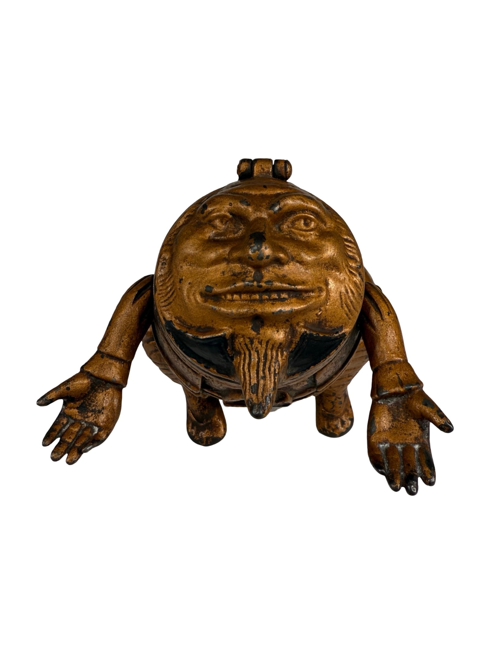 Man in Barrel Inkwell - Cast Iron: H. L. Judd Company. Wallingford, Connecticut - 1890's. 3 3/4" Tall.