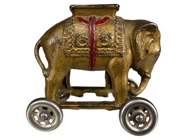 Elephant on Wheels - Cast Iron Bank
