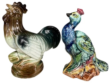 Peacock & Rooster Ceramic Banks