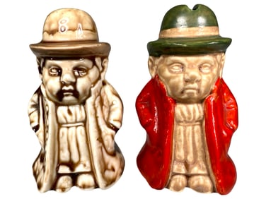 Two Ceramic Gentlemen with Hands in Pocket Banks