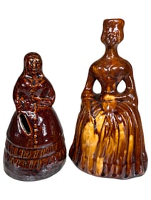 Two Glazed Standing Woman Banks