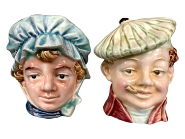 Young Man & Woman Ceramic Bust Banks