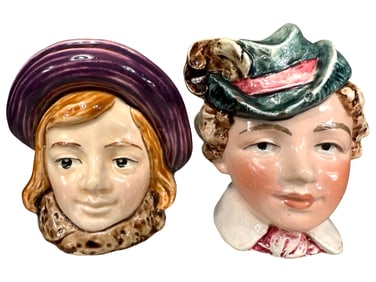 Two Young Gentleman Ceramic Bust Banks