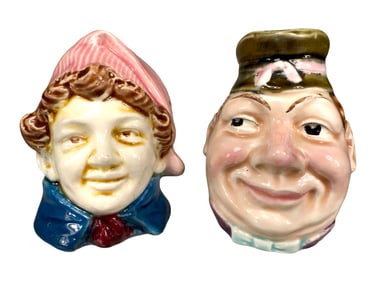 Young Boy & Silly Man Ceramic Bust Banks