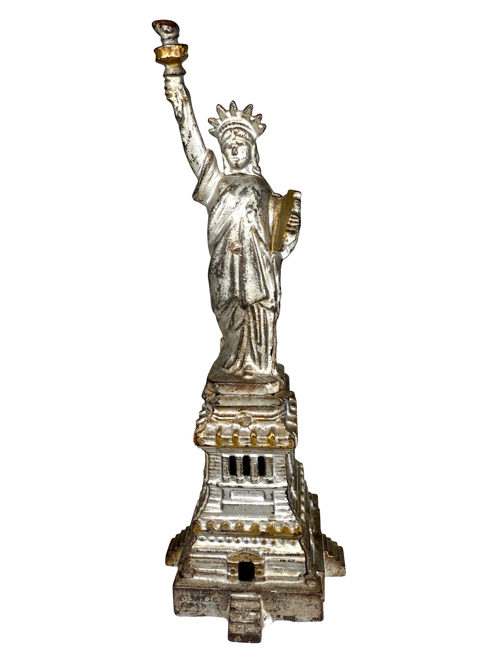 Statue of Liberty - Large - Cast Iron Bank: Kenton Hardware Company. Kenton, Ohio - 1915. 9 1/2" Tall.