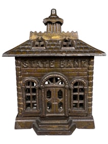 State Bank - Straight Letters - Solid Door