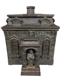 Home Bank with Figure - Cast Iron